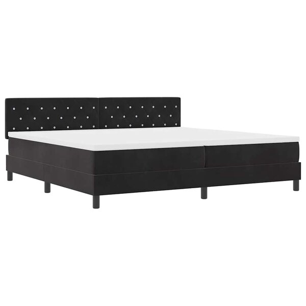 vidaXL Lit à ressorts avec tête de lit Noir 200 x 200 cm Velours