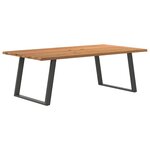 vidaXL Table à manger et bord naturel bois massif chêne rectangulaire