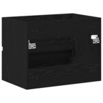 vidaXL Meuble Sous Lavabo avec tiroir Chêne noir 60 x 38.5 x 45 cm