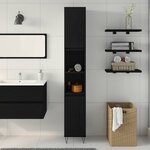 vidaXL Cabinet de salle de bain avec porte Chêne noir 30 x 30 x 190 cm