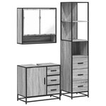 vidaXL Ensemble de meubles de salle de bain 3 Pièces Sonoma gris