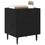 vidaXL Cabinet de chevet avec tiroir Chêne noir 40 x 35 x 47 5 cm