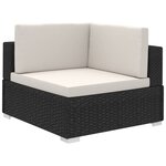 vidaXL Salon de jardin 6 Pièces avec coussins Résine tressée Noir