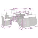 vidaXL Salon de jardin 9 Pièces avec coussins noir résine tressée