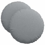 vidaXL Coussins de siège 2 Pièces Gris clair Ø40 x 13 cm tissu