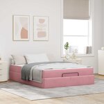 vidaXL Cadre de lit avec matelas avec matelas 2 Pièces Rose Velours