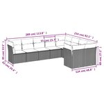 vidaXL Salon de jardin 9 Pièces avec coussins gris résine tressée