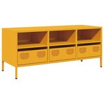vidaXL Meuble TV jaune moutarde 101 5x39x43 5 cm acier laminé à froid