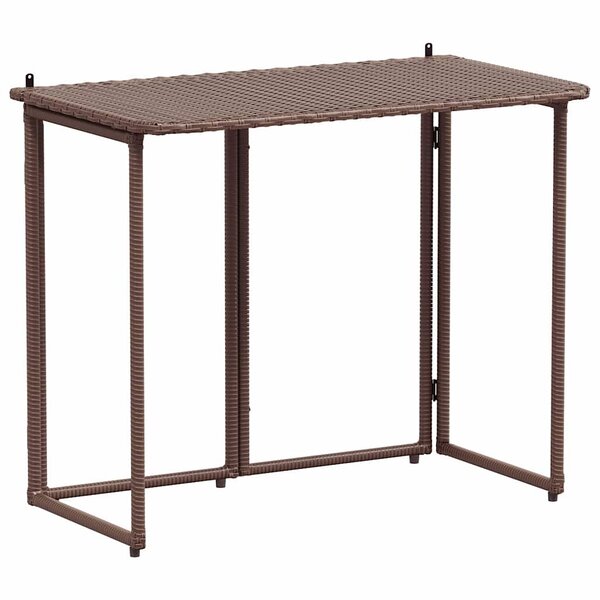 VidaXL Table de jardin pliante marron 90 x 51 x 75 cm polyrotin