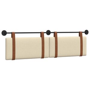 vidaXL Tête de lit suspendue Uni Crème 190 x 55 x 5 cm PU antique