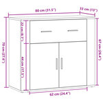 vidaXL Buffet vieux bois 80x33x70 cm bois d'ingénierie