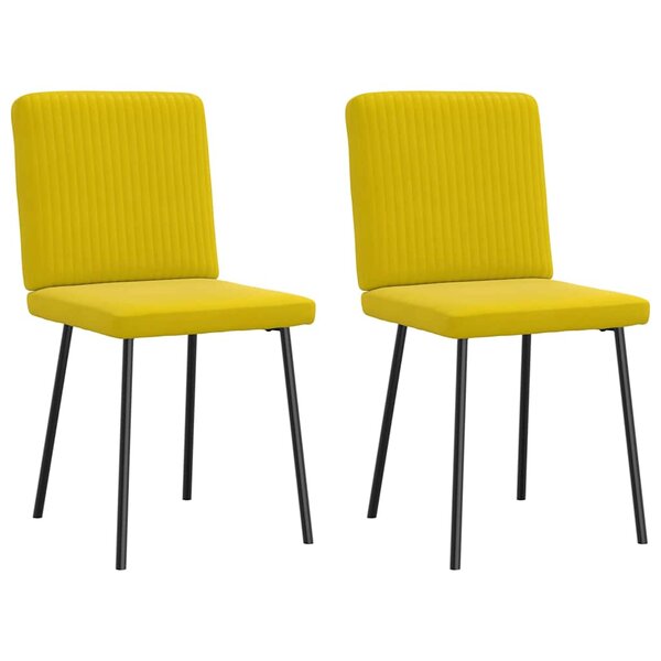 vidaXL Chaises à manger lot de 2 Jaune Velours