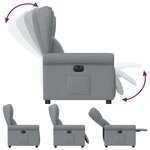 vidaXL Fauteuil inclinable électrique Gris clair Tissu