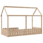 vidaXL Cadre de lit d'enfants forme de maison 90x190cm bois massif pin