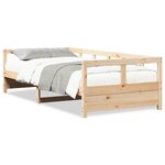 vidaXL Lit de jour naturel 90x200 cm bois de pin massif