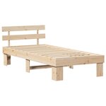 vidaXL Cadre de lit avec tête de lit Naturel 90 x 190 cm Pin massif