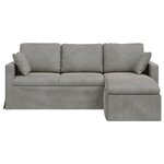 vidaXL Canapé Gris clair 198 x 134 x 80 cm Velours