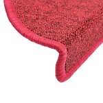 vidaXL Tapis d'escalier 15 Pièces Rouge bordeaux 56 x 17 x 3 cm