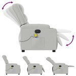 vidaXL Fauteuil de massage inclinable gris nuage tissu