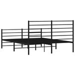 vidaXL Cadre de lit métal sans matelas avec pied de lit noir 150x200cm