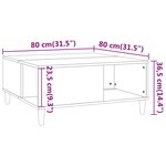 vidaXL Table basse chêne marron 80x80x36 5 cm bois d'ingénierie