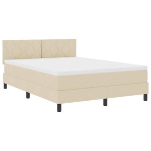 vidaXL Lit à ressorts avec matelas Crème 160 x 200 cm tissu