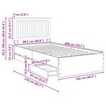 vidaXL Cadre de lit Chêne brun 100 x 200 cm Bois Ingénierie