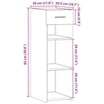 vidaXL Buffet gris béton 30x42 5x93 cm bois d'ingénierie