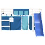 vidaXL Lit mezzanine enfants avec rideaux sans matelas bleu 90x190 cm