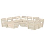 vidaXL Salon de jardin palette 10 Pièces Bois d'épicéa imprégné