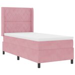 Lit box spring vidaXL avec matelas rose 90x190 cm en velours