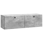 vidaXL Meuble TV mural 98 x 31 x 30 cm Gris béton Bois d'ingénierie