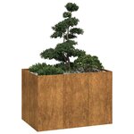 vidaXL Jardinière rouillé 120x80x80 cm acier inoxydable