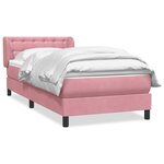 vidaXL Sommier à lattes de lit avec matelas rose 80x220 cm velours