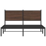 vidaXL Cadre de lit en métal sans matelas chêne marron 137x190 cm