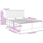 vidaXL Cadre de lit Chêne artisan 150 x 200 cm Pin massif