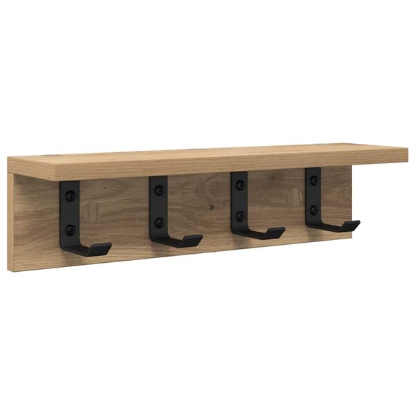 vidaXL Porte-manteau mural chêne artisanal 40 x 10.5 x 10.5 cm