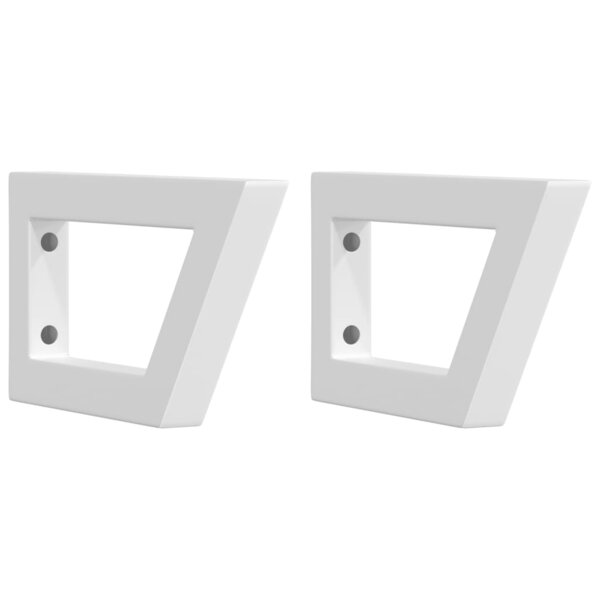 vidaXL Supports d'étagères pour lavabo 2 Pièces blanc trapèze acier
