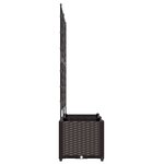 vidaXL Bac à fleurs avec Treillis 2 Pièces Marron 80 x 40 x 143 cm PP
