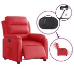 vidaXL Fauteuil inclinable électrique Rouge Similicuir