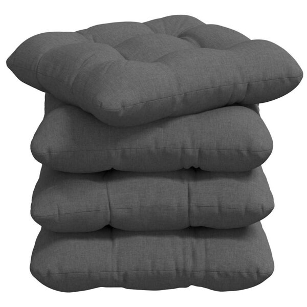 vidaXL Coussins de siège 4 Pièces Gris foncé 40 x 40 x 12 cm tissu
