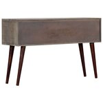 vidaXL Table console Gris 120x35x75 cm Bois de manguier massif brut