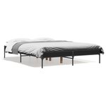 vidaXL Cadre de lit noir 140x190 cm bois d'ingénierie et métal