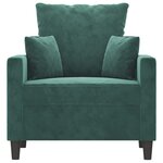 vidaXL Fauteuil Vert foncé 60 cm Velours