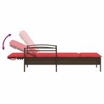 vidaXL Chaise longue avec coussin Marron 63 x 200 x 81 cm Résine tressée (États-Unis uniquement)
