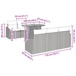 vidaXL Set de salle à manger de jardin 7 pièces avec coussins  rattan noir et acacia