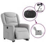 vidaXL Fauteuil inclinable électrique gris nuage tissu