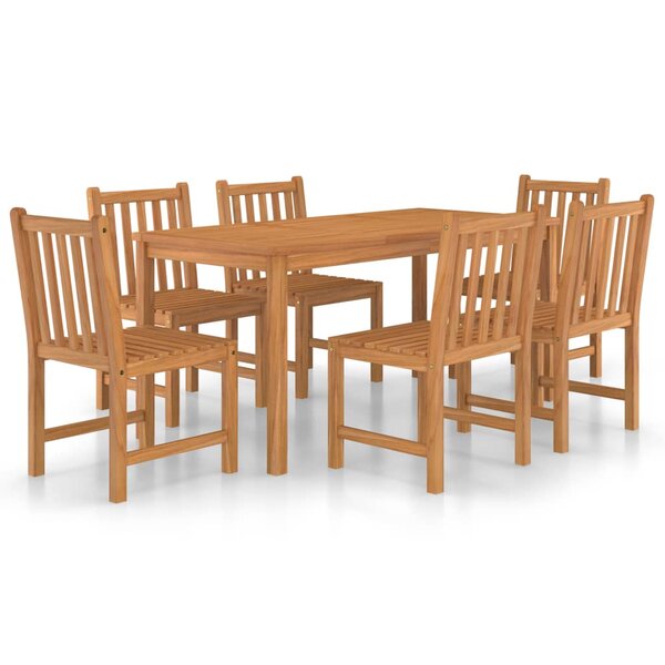 vidaXL Ensemble de salle à manger de jardin 7 pièces 160 x 80 cm en bois de teck massif