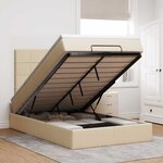 vidaXL Cadre de lit ottoman avec matelas crème 120x190 cm tissu