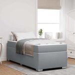 vidaXL Cadre de lit Gris clair 90 x 190 cm tissu